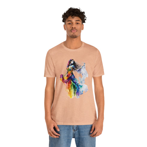 Rainbow Belly Dancer's Pose - Short Sleeve Tee